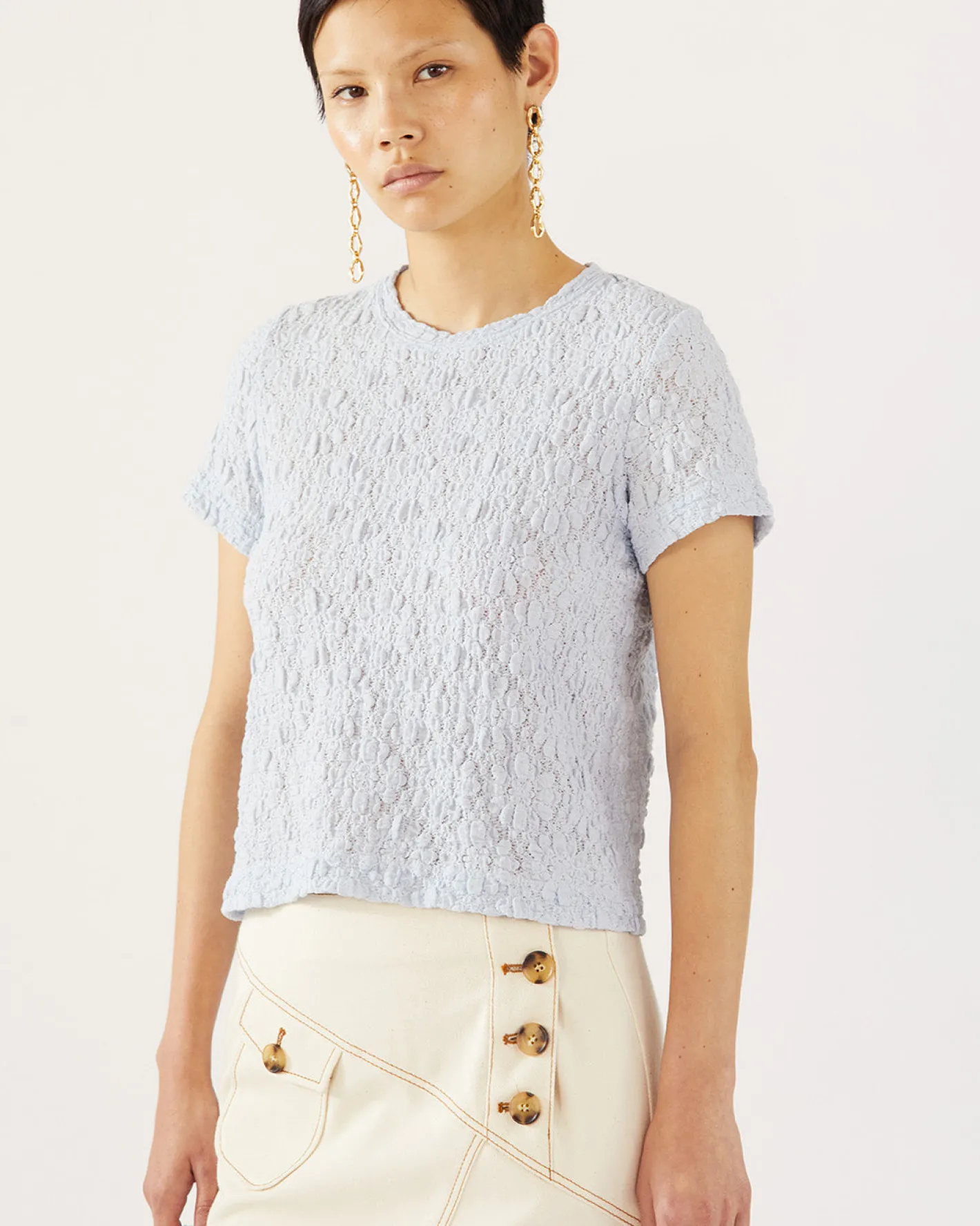 New Adina T-shirt Lace Floral Blue T-Shirts & Tanks | Clothing