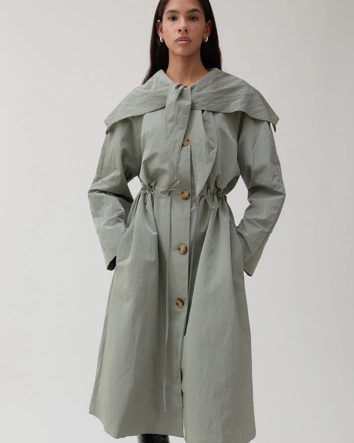 Discount Alana Trenchcoat Taffeta Grey Trenches | Trenches
