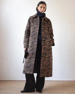 Sale Alice Coat Wool Blend Jacquard Tiger Beige Coats | Coats