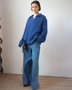 Hot Alison Sweater Chunky Alpaca Electric Blue Knitwear | Clothing
