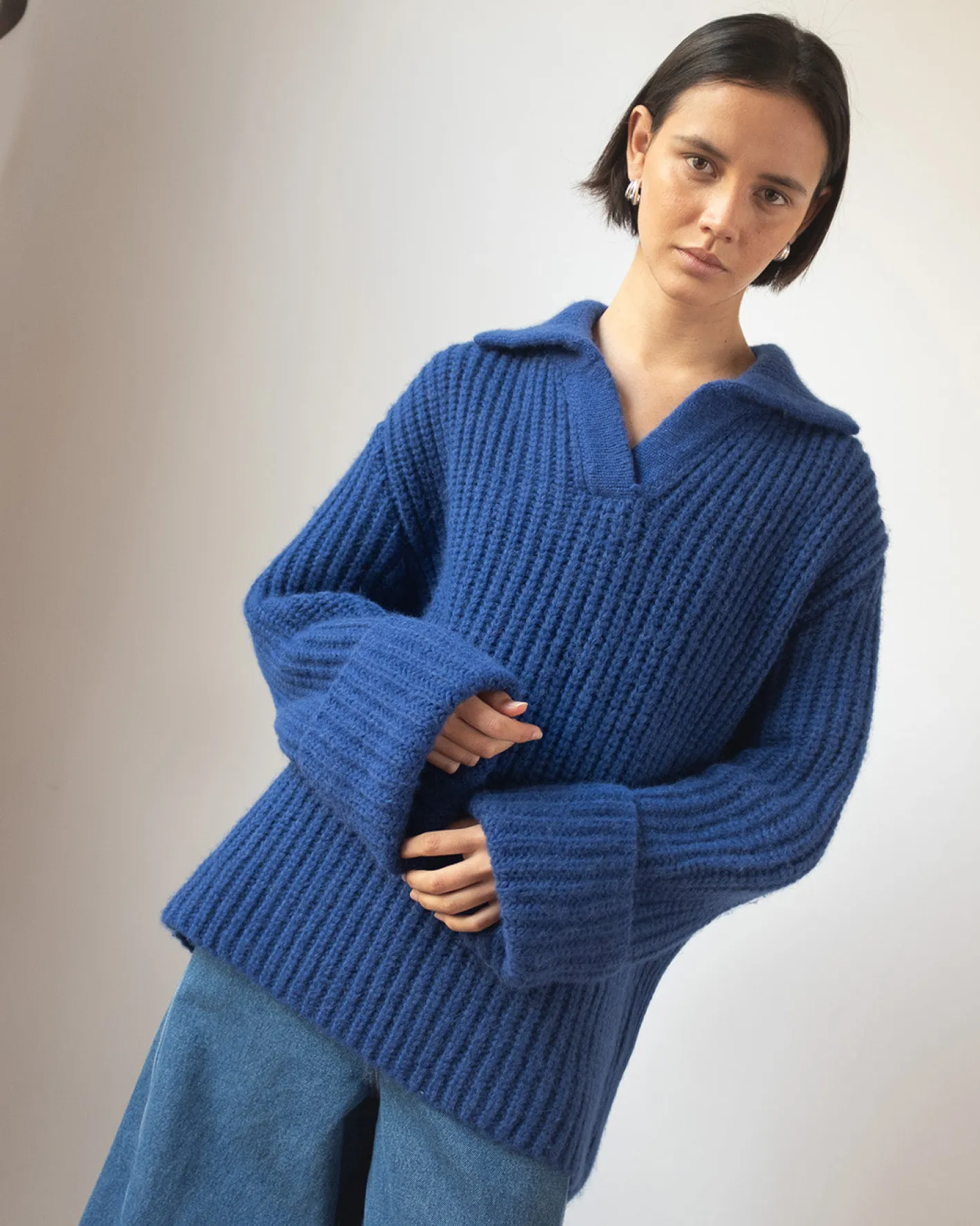 Hot Alison Sweater Chunky Alpaca Electric Blue Knitwear | Clothing