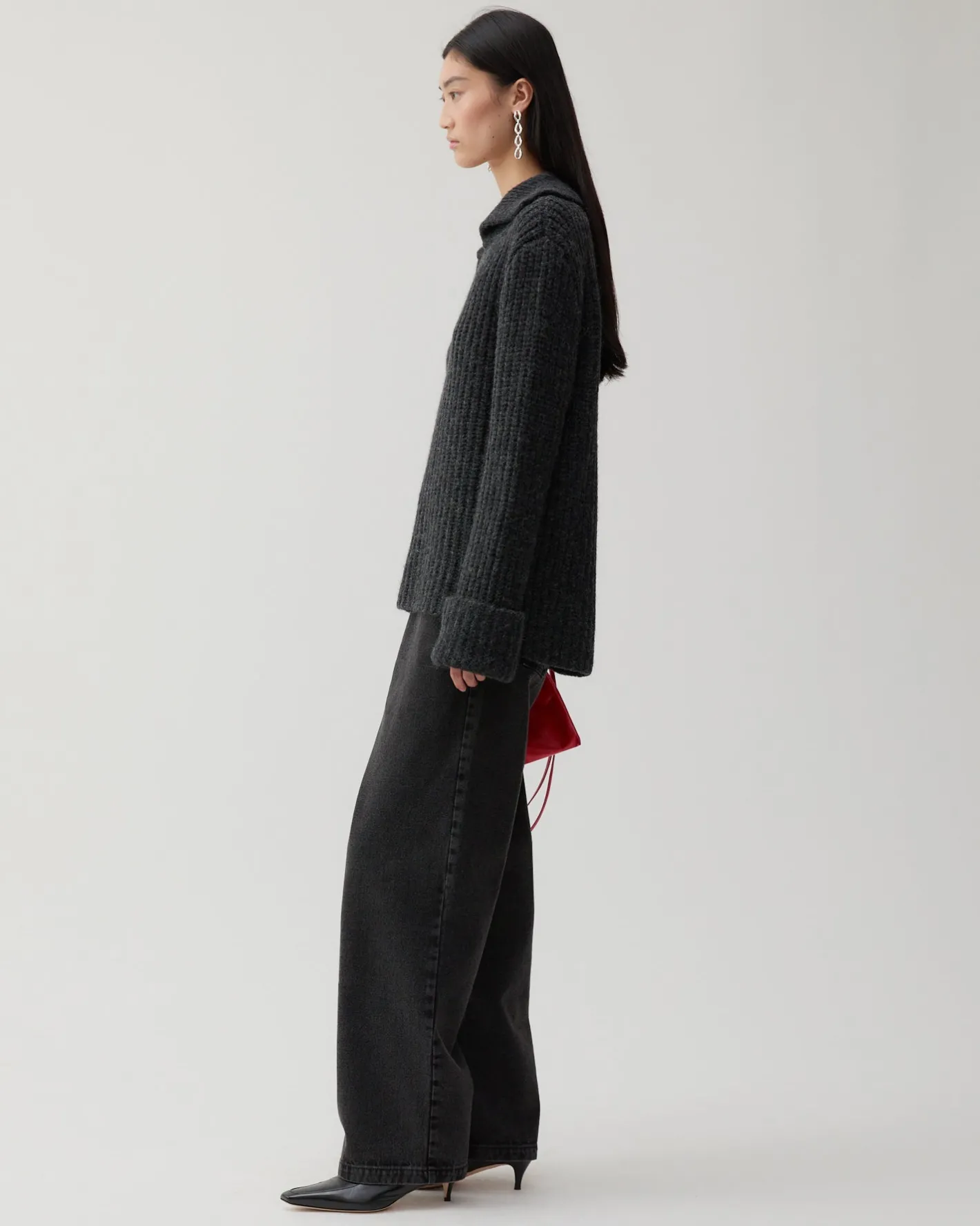 New Alison Sweater Chunky Alpaca Dark Grey Knitwear | Clothing