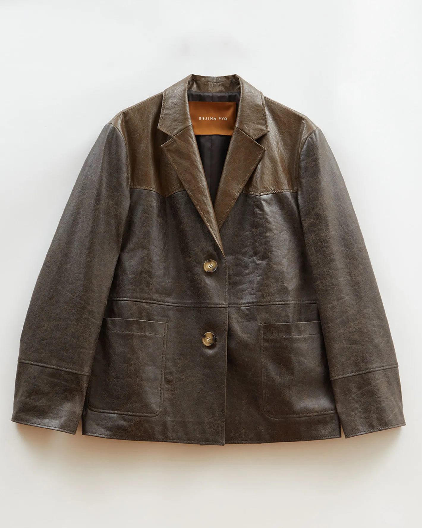 Online Andrea Jacket Faux Leather Distressed Brown Jackets | Jackets