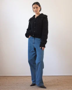 Sale Ashley Cardigan Bouclé Alpaca Black Knitwear | Clothing
