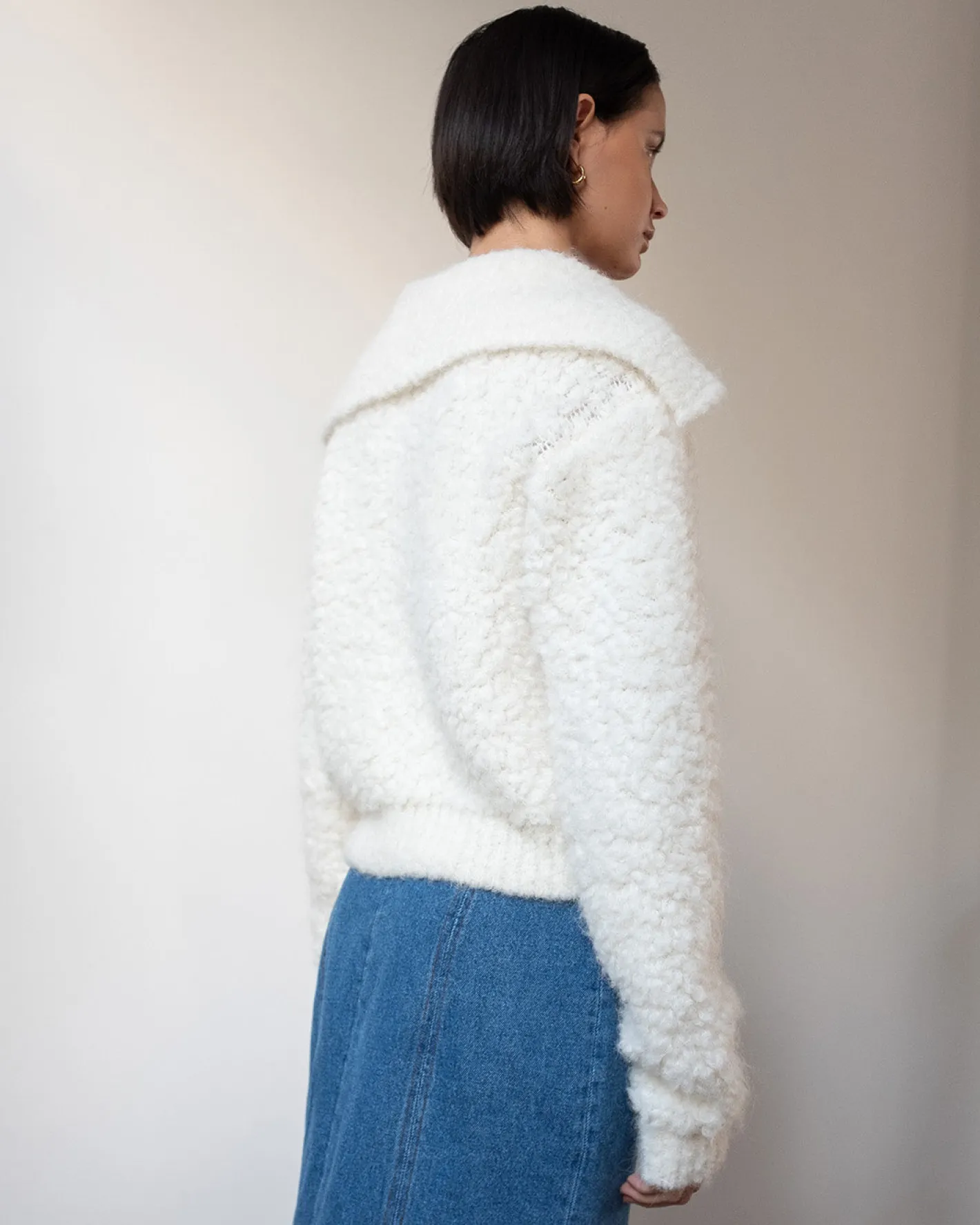 Online Ashley Cardigan Bouclé Alpaca Ivory Knitwear | Clothing