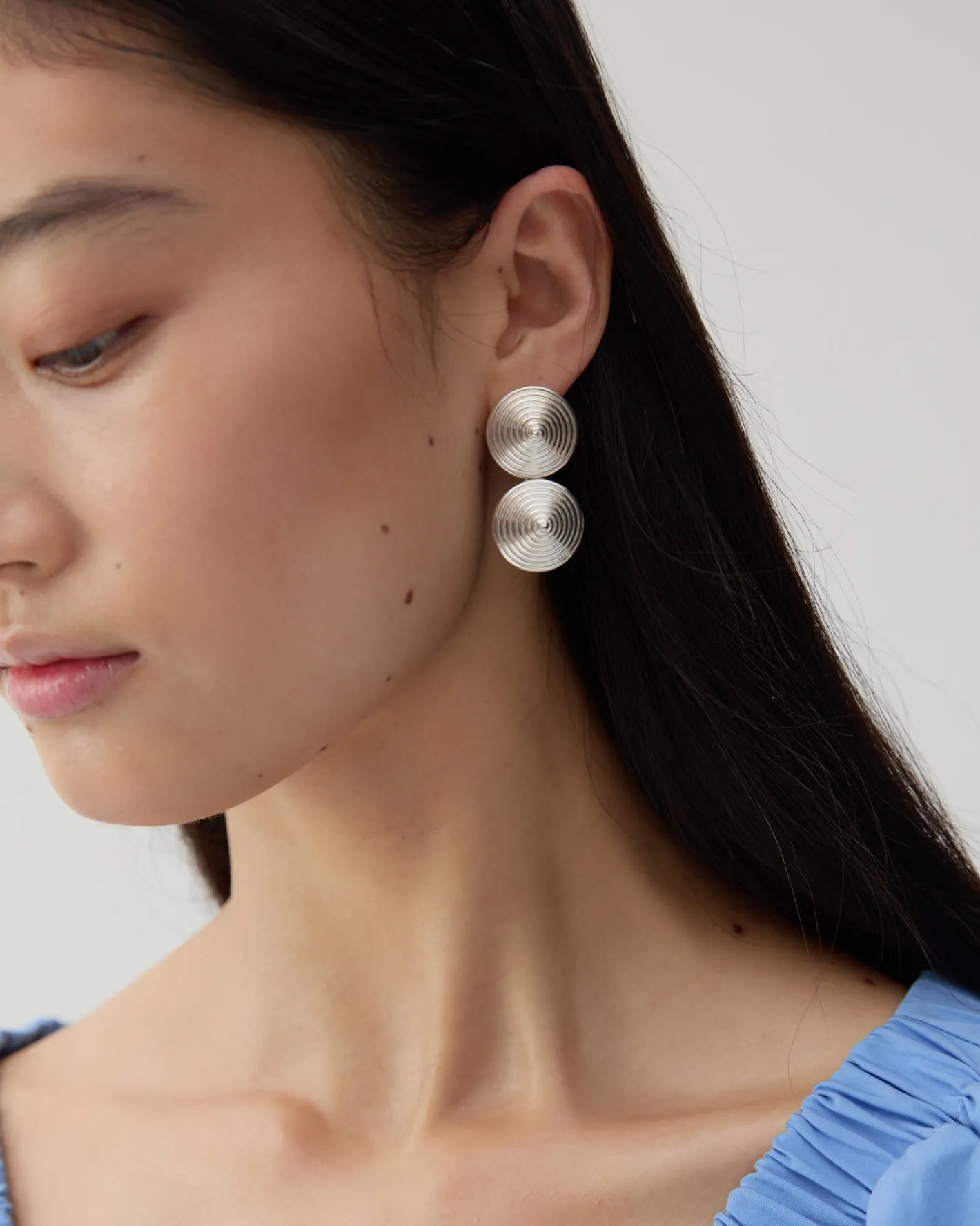 Sale Asymmetric Spin Earrings Silver Plated Earrings
