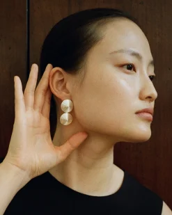 Sale Asymmetric Spin Earrings Silver Plated Earrings
