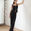 Outlet Athena Trousers Crepe Twill Viscose Black Trousers | Tailoring