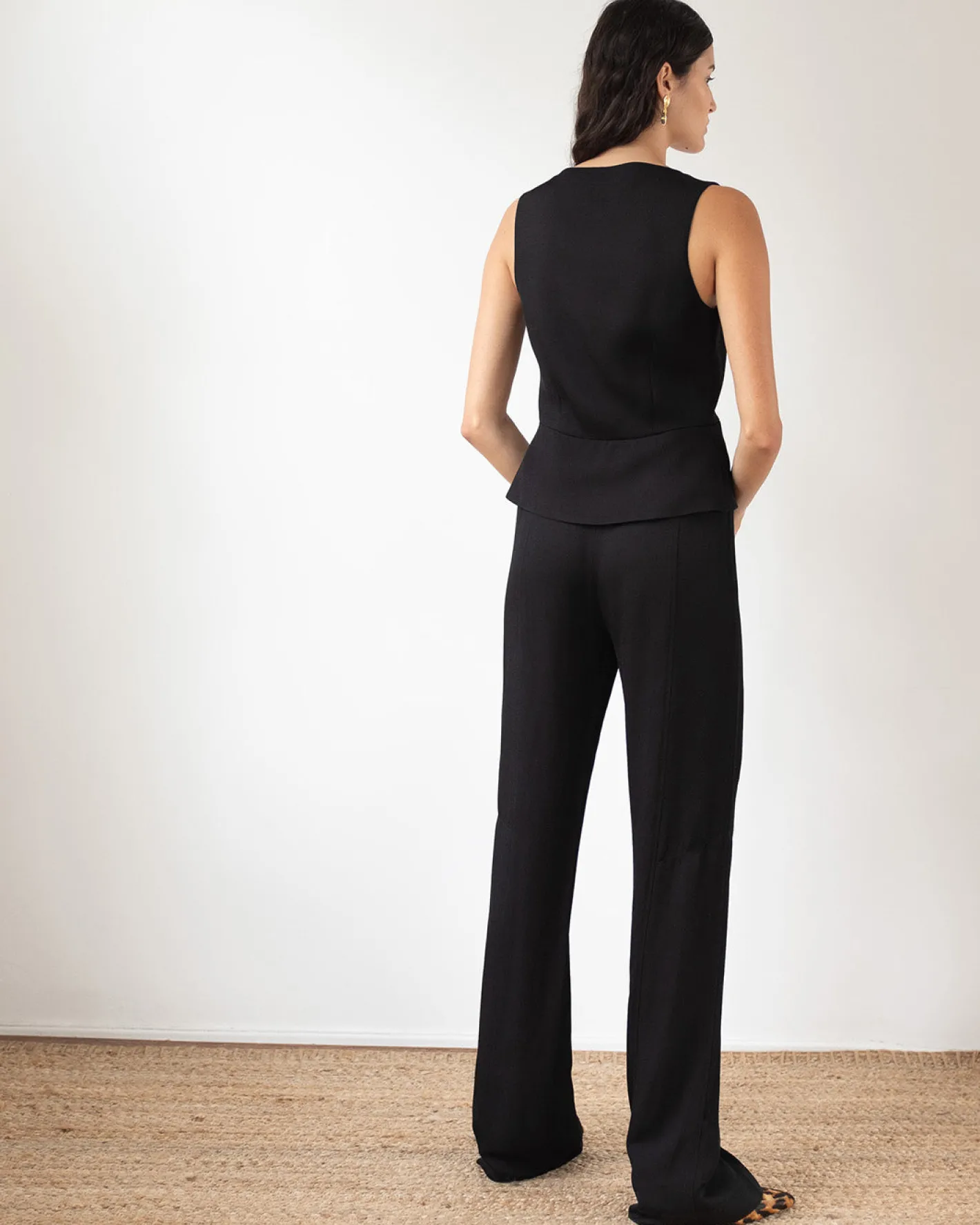 Outlet Athena Trousers Crepe Twill Viscose Black Trousers | Tailoring