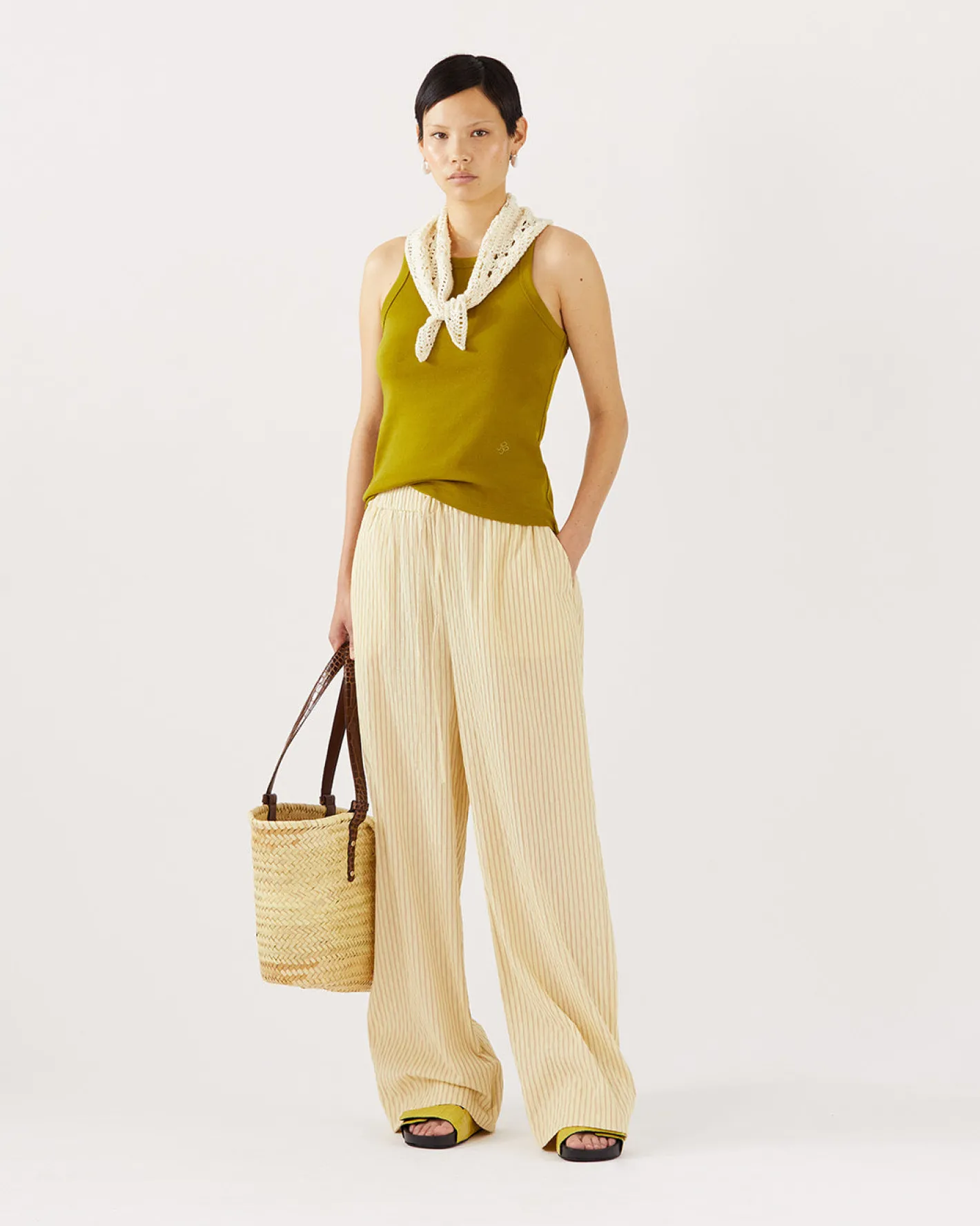 New Bailey Tank Cotton Blend Jersey Green T-Shirts & Tanks | Clothing