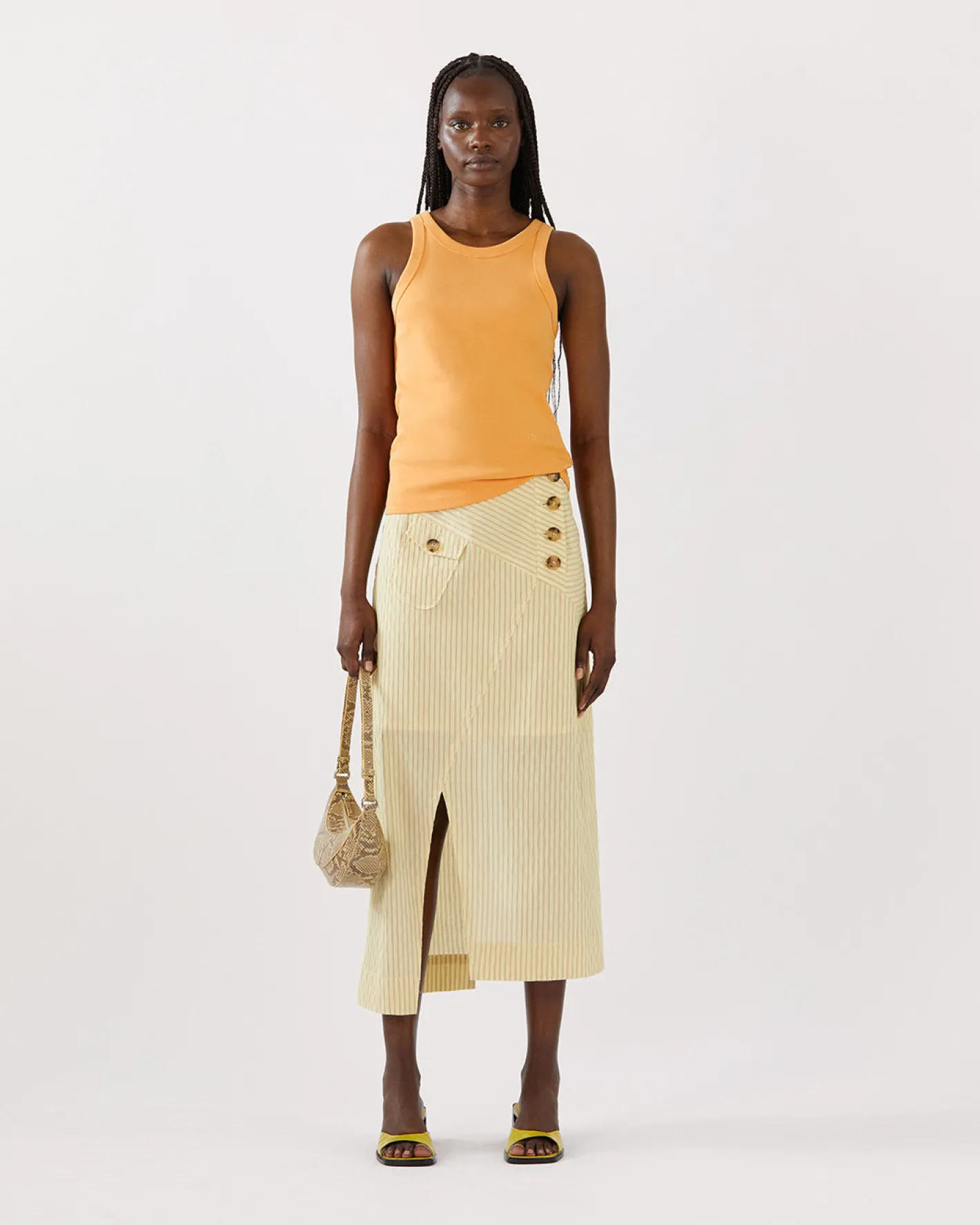 Discount Bailey Tank Cotton Blend Jersey Orange T-Shirts & Tanks | Clothing