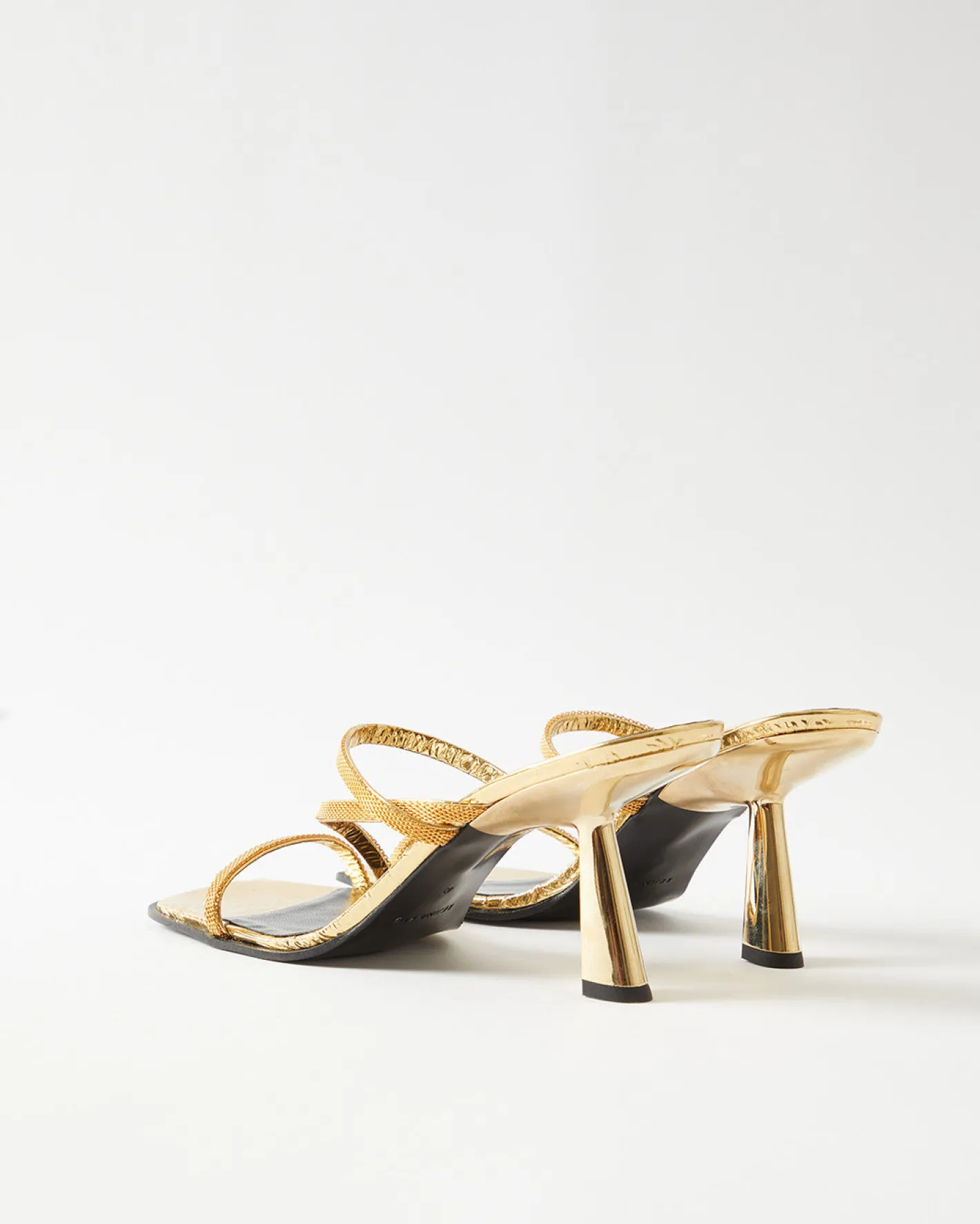 Outlet Bella Sandals Leather Gold Heels