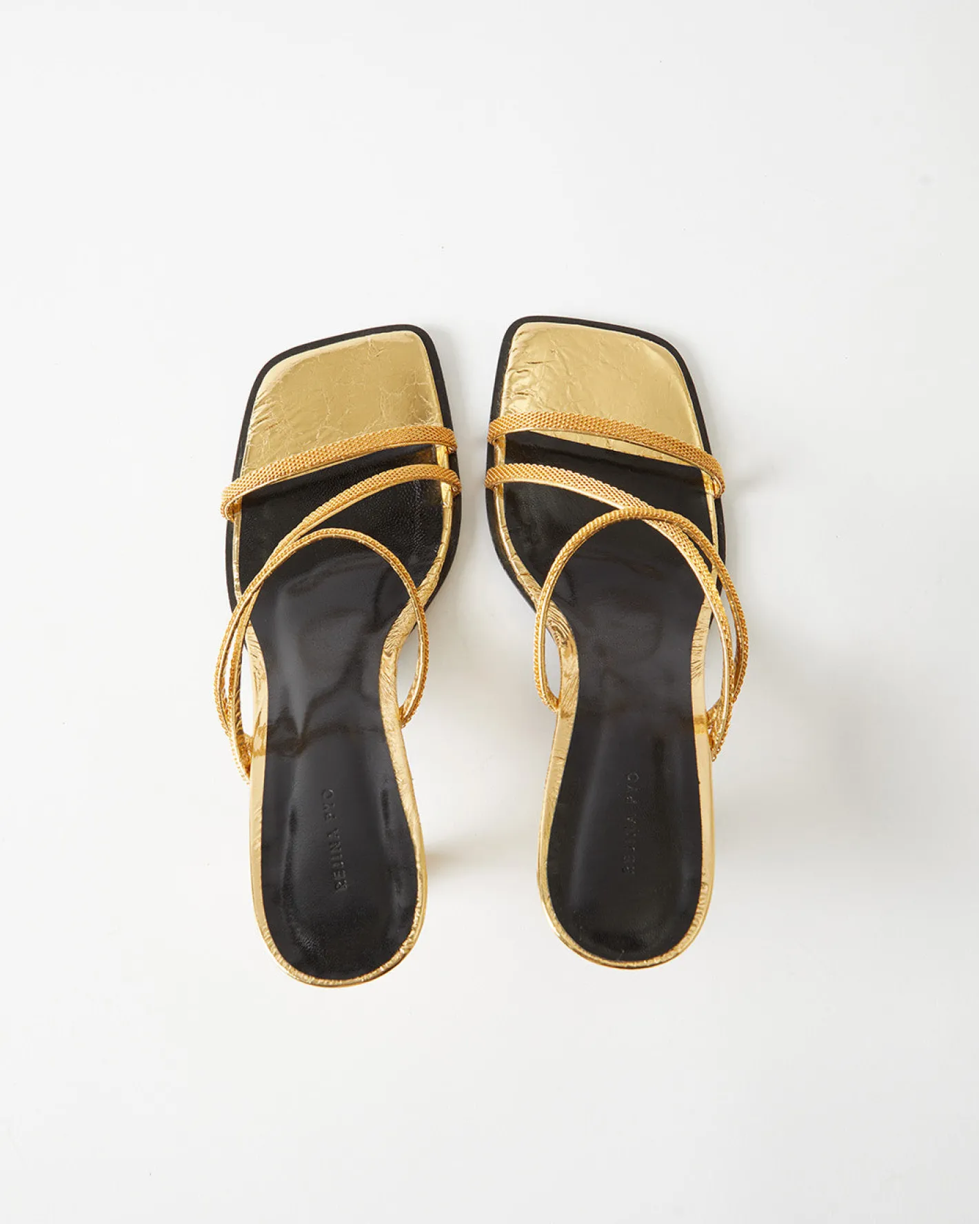 Outlet Bella Sandals Leather Gold Heels