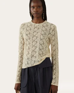 Outlet Bibi Top Floral Lace Cream T-Shirts & Tanks | Clothing