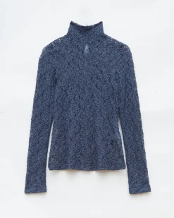 Online Bronte Top Cotton Blend Lace Navy T-Shirts & Tanks | Clothing