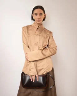 Online Camilla Shirt Satin Twill Tan Shirts & Blouses | Clothing