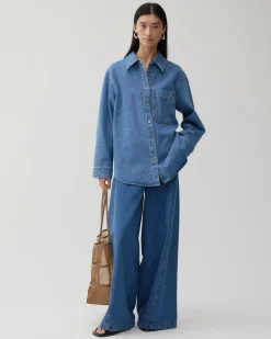 New Caprice Shirt Organic Cotton Denim Indigo Shirts & Blouses | Denim