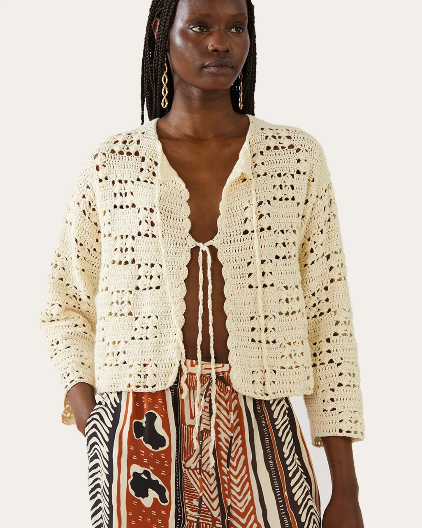 Fashion Caro Cardigan Organic Cotton Cream Knitwear | Clothing
