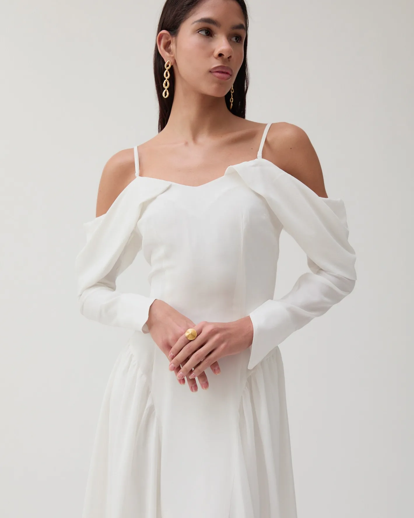 Discount Casey Dress Silk Crepe de Chine Off-White Dresses | Clothing