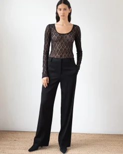 Sale Cathy Trouser Crepe Twill Viscose Black Trousers | Tailoring