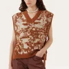 Clearance Citro Vest Alpaca Blend Jacquard Brown Knitwear | Clothing