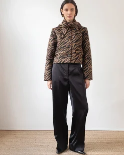 Outlet Cleo Jacket Wool Blend Jacquard Tiger Beige Jackets | Jackets