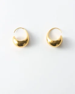 Sale Curved Hoops Gold Plated Earrings