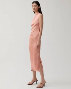 Clearance Delilah Dress Acetate Satin Pink Dresses | Clothing
