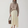 Hot Dilan Skirt Pleated Satin Off-White Skirts | Clothing