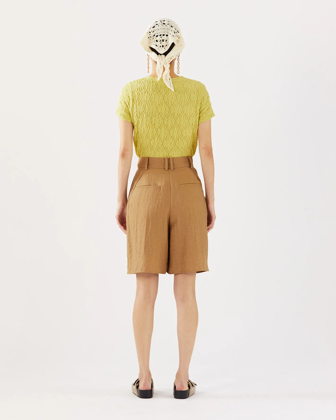 Fashion Doris Shorts Viscose Linen Blend Caramel Tailoring | Clothing