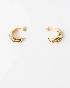 Outlet Double Hoops Gold Plated Earrings