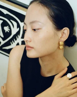 Fashion Double Spin Earrings Gold Plated Earrings