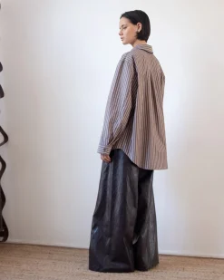 Online Ellis Shirt Cotton Stripe Brown Shirts & Blouses | Clothing