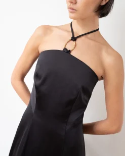 Sale Ellison Dress Duchesse Satin Black Dresses | Clothing