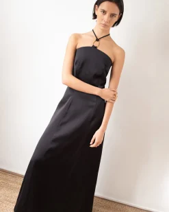 Sale Ellison Dress Duchesse Satin Black Dresses | Clothing