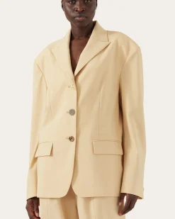 Outlet Enzo Blazer Wool Blend Shortbread Tailoring | Jackets