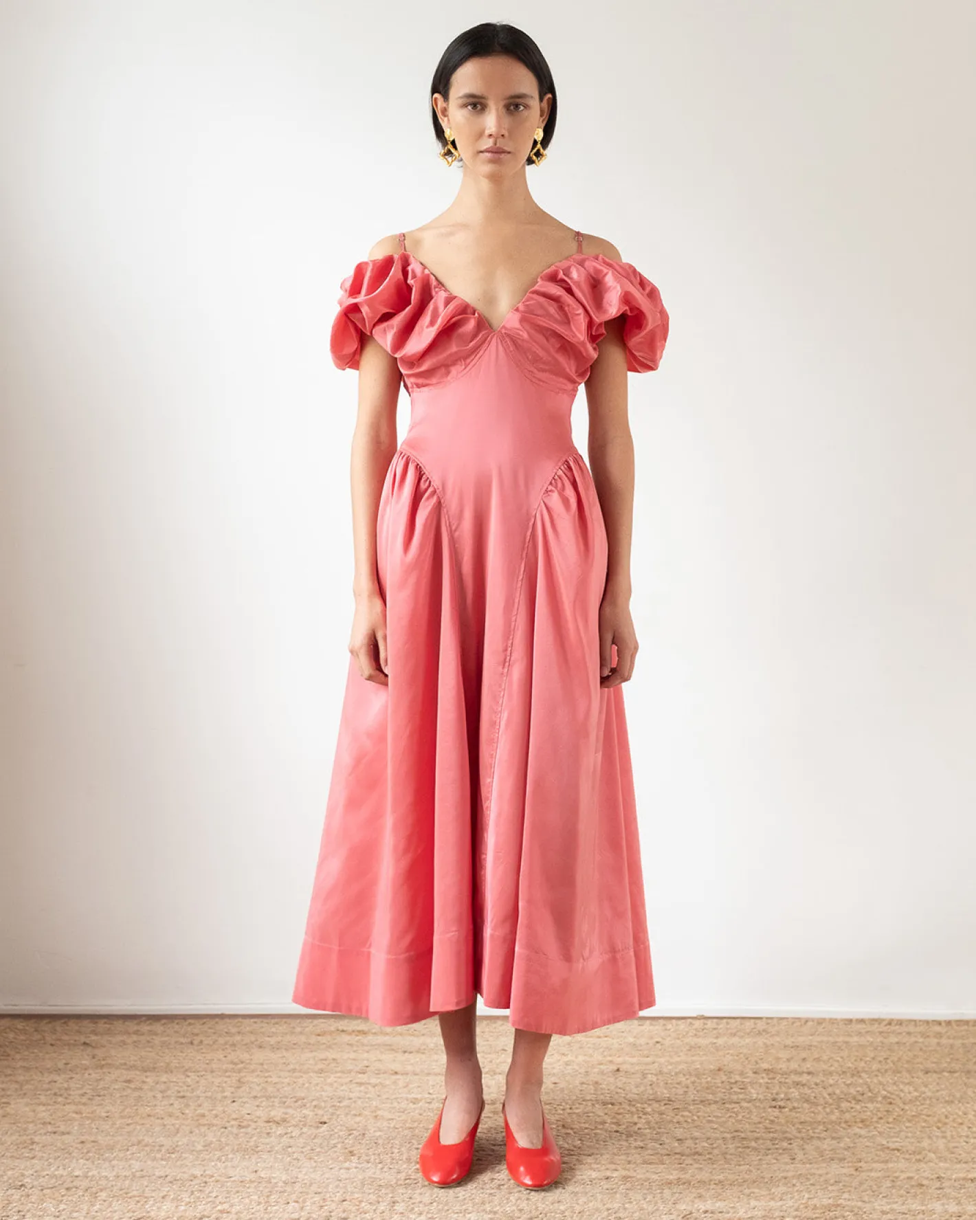 Outlet Erin Dress Viscose Blend Taffeta Pink Dresses | Clothing
