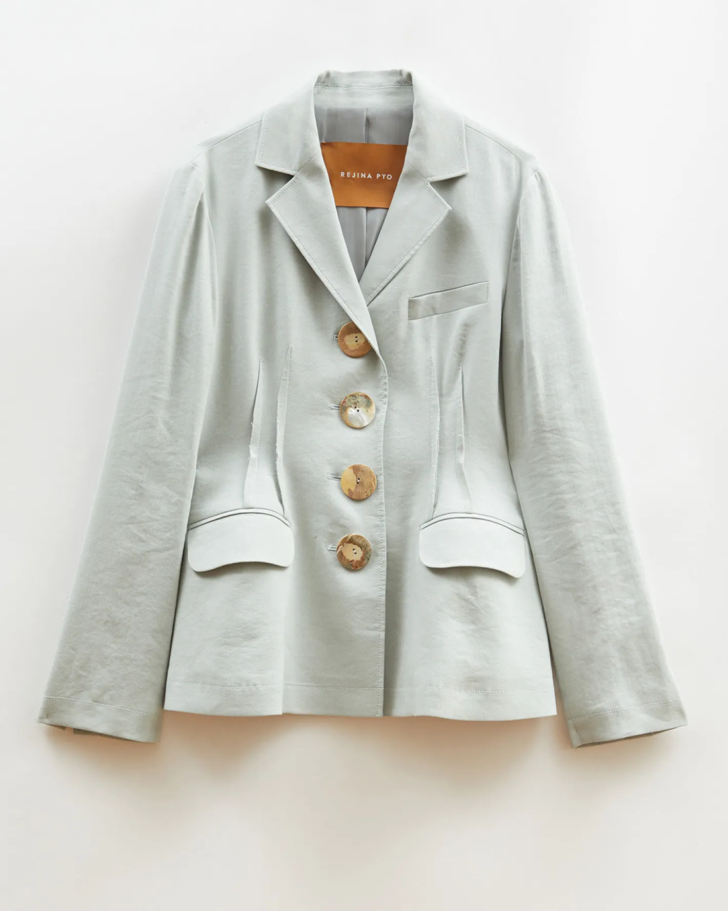 Best Etta Jacket Viscose Linen Blend Blue Tailoring | Jackets