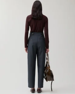 Online Eunah Trousers Wool Blend Suiting Slate Trousers | Tailoring