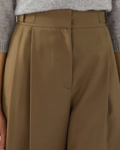 Sale Eunah Trousers Wool Blend Olive Trousers | Tailoring