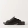 Sale Flat Mule Leather Black Flats