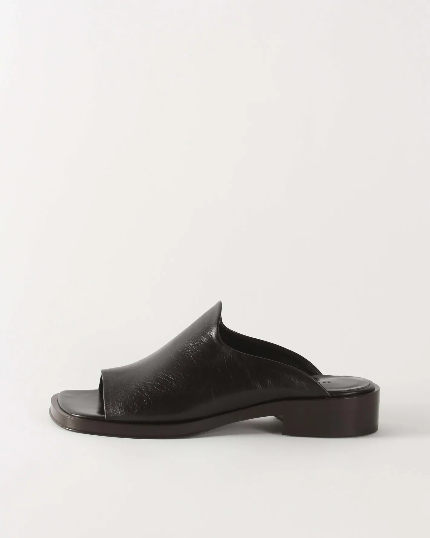 Sale Flat Mule Leather Black Flats