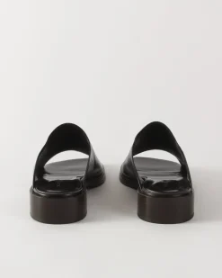 Sale Flat Mule Leather Black Flats