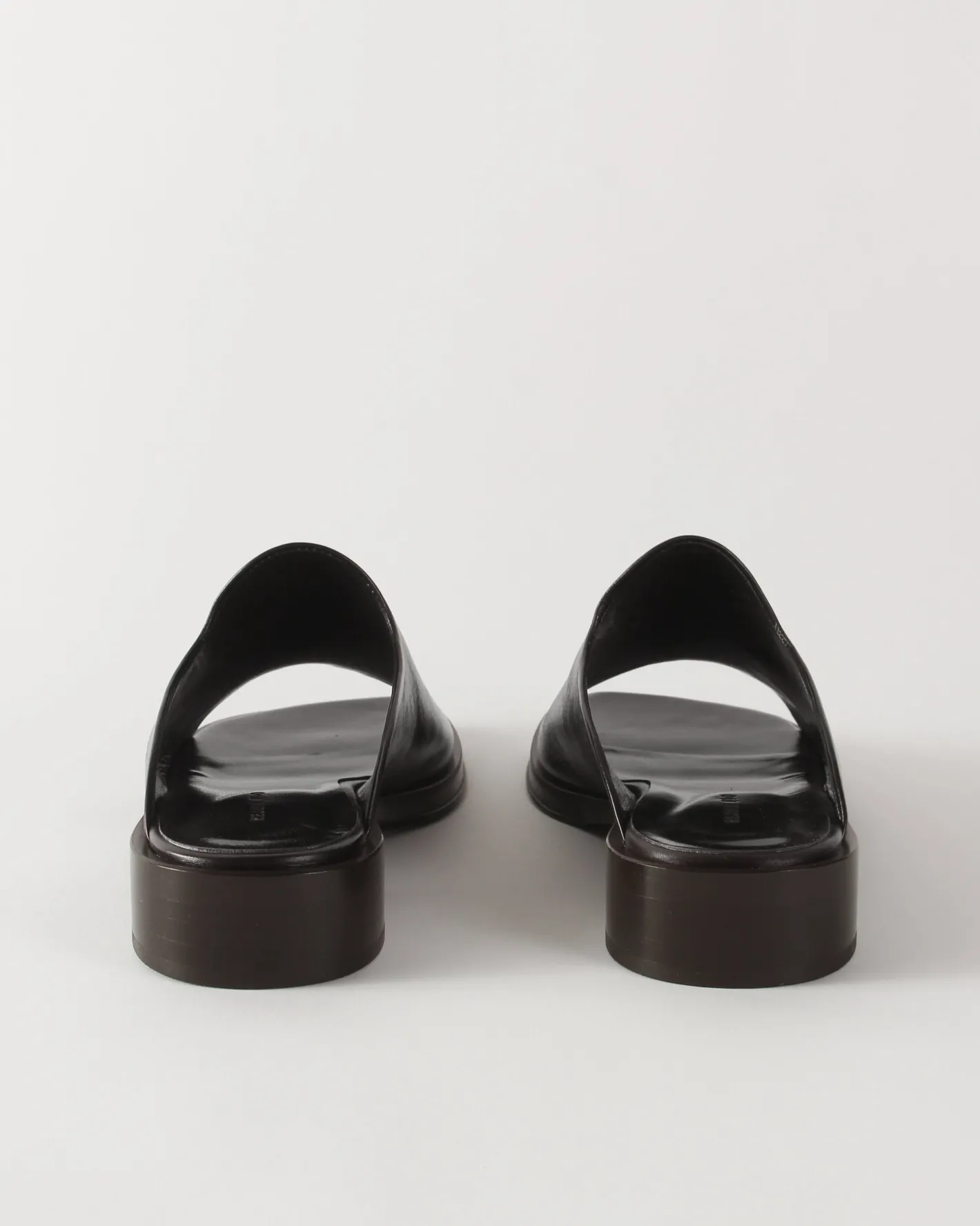 Sale Flat Mule Leather Black Flats