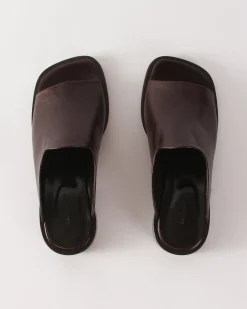 Sale Flat Mule Leather Brown Flats
