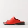 Fashion Flat Mule Leather Rosso Flats