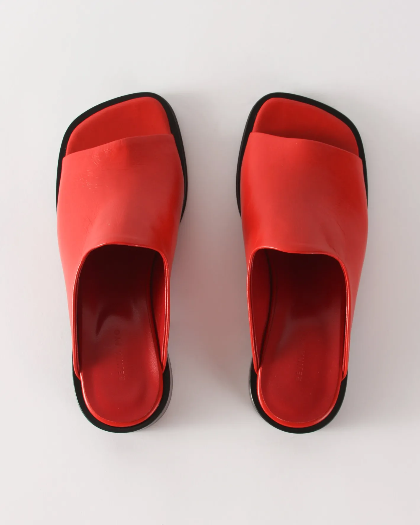 Fashion Flat Mule Leather Rosso Flats