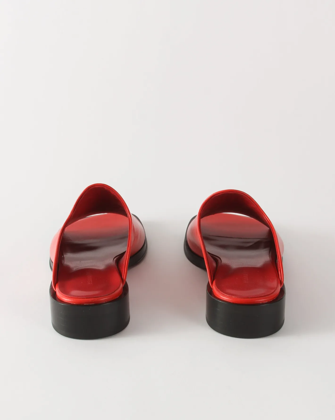 Fashion Flat Mule Leather Rosso Flats
