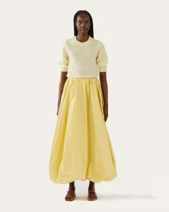 Online Flora Skirt Taffeta Yellow Skirts | Clothing