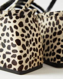 Discount Flossie Platform Pony Polkadot Black + White Heels